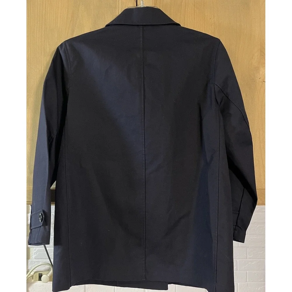 Lands' End Navy Blue Double Breasted Collared Lightweight Prep Jacket Size 10-12